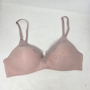 Maidenform Comfort Devotion Wireless Bra 36B Mauve Floral Lace 09456